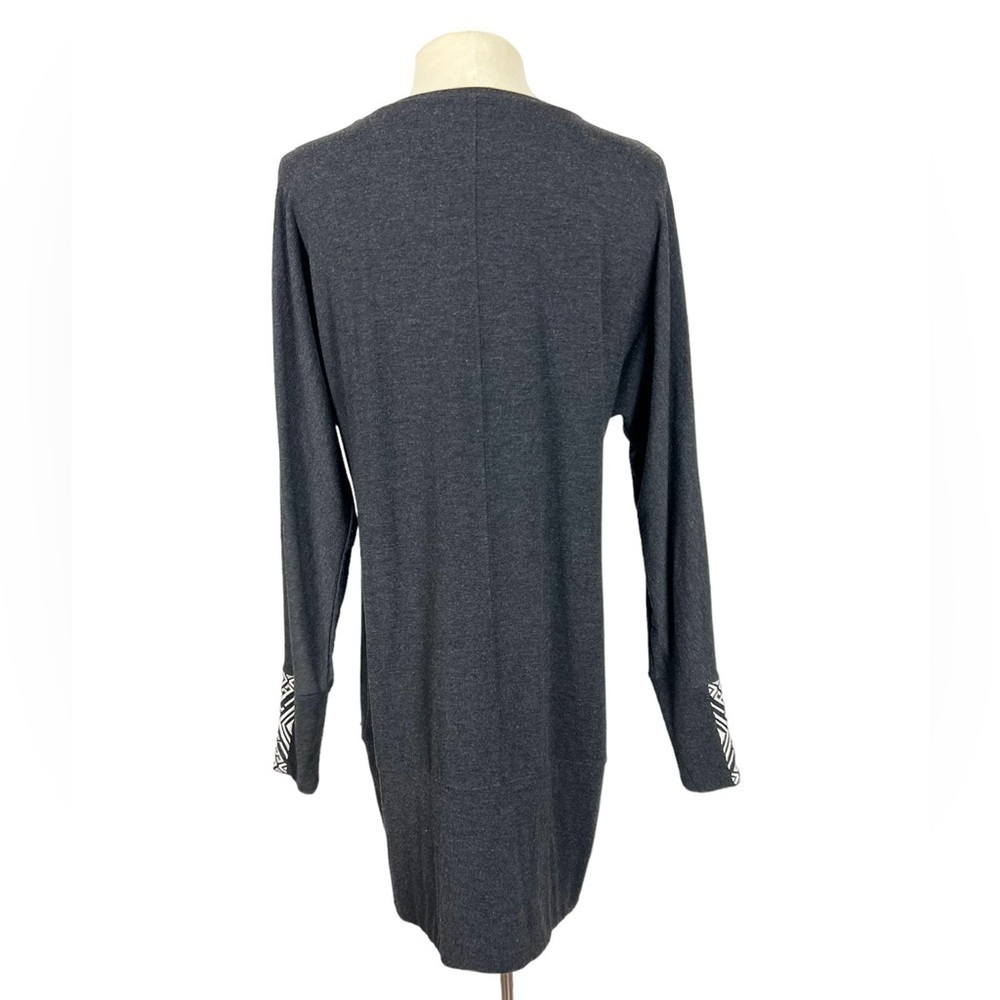 Life is Good tribal motif cuff tunic top sweatshirt dress‎ size XS gray sweater - Picture 3 of 7